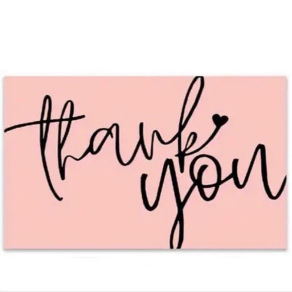 (41) Set of 50 Small “Thank You” Pink Message Cards (F04)